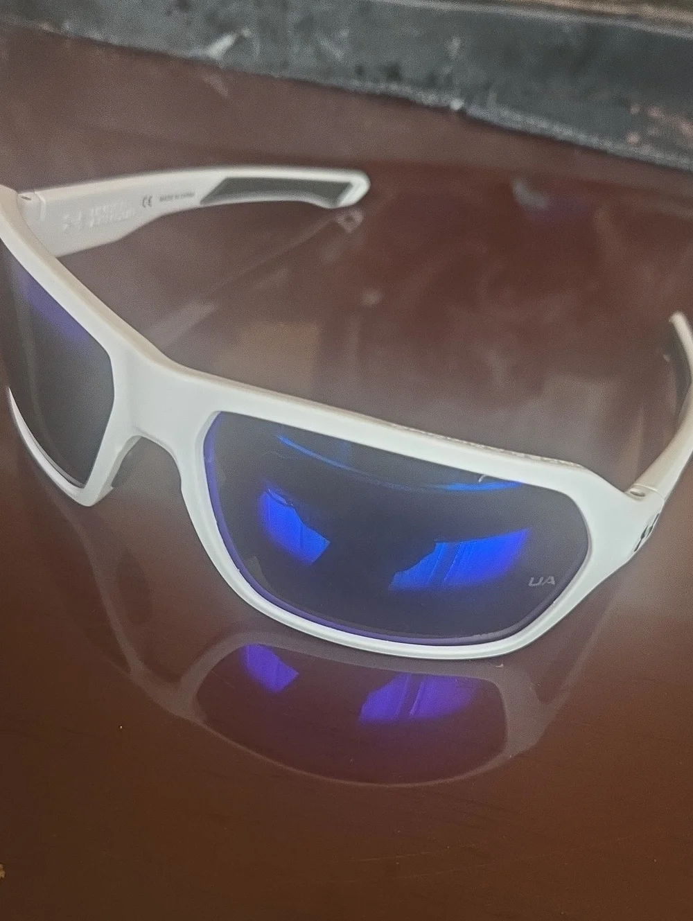Under Armour White Sunglasses. With Polarized Tactical Lenses.